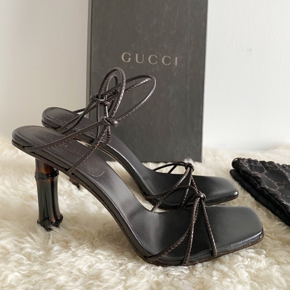 📸  Reduced Price! Tom Ford for Gucci Bamboo Heel Strappy Sandals, S/S 2002  🤯